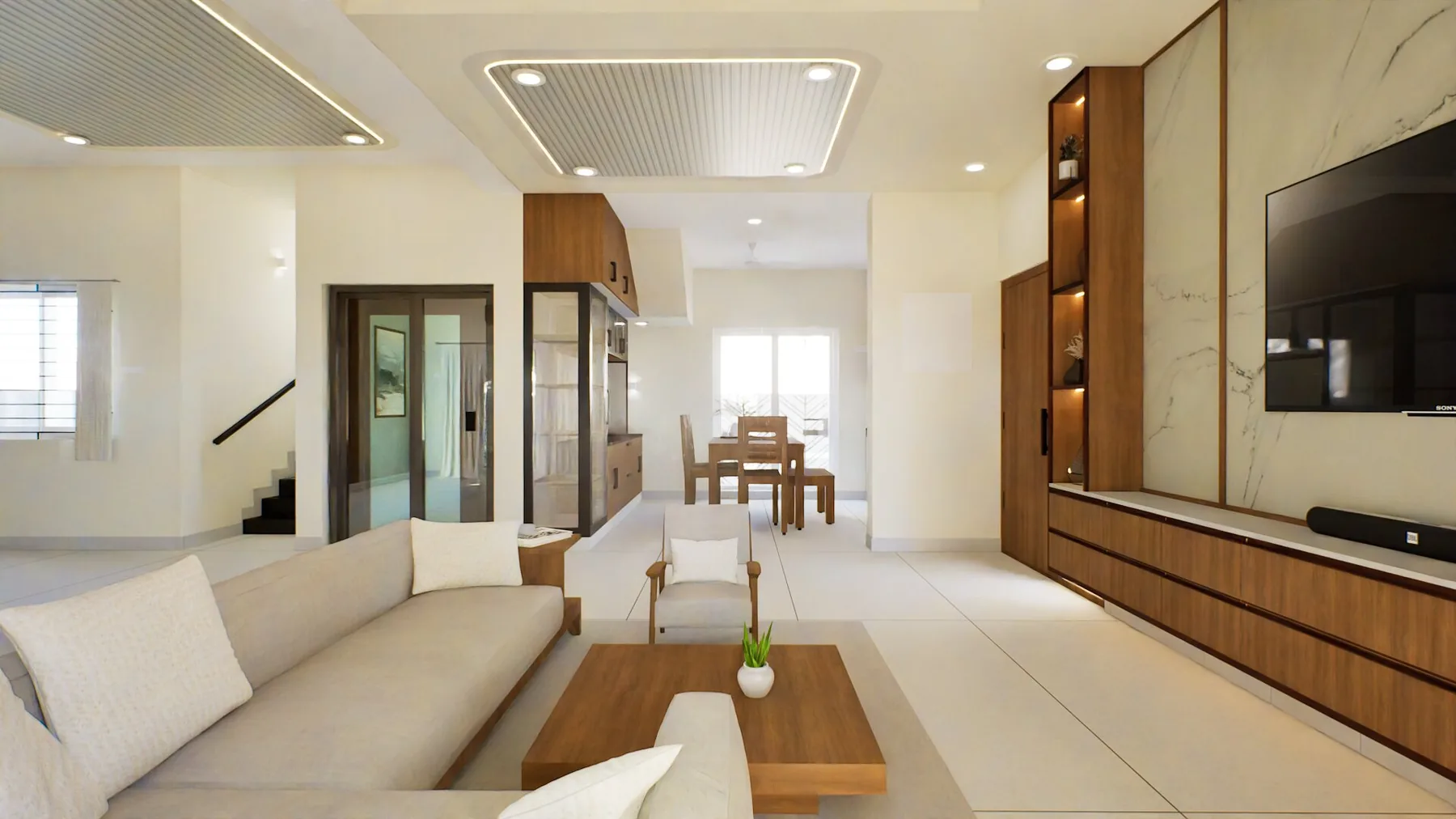 AS Residence — living and dining area, Chrompet, Chennai
