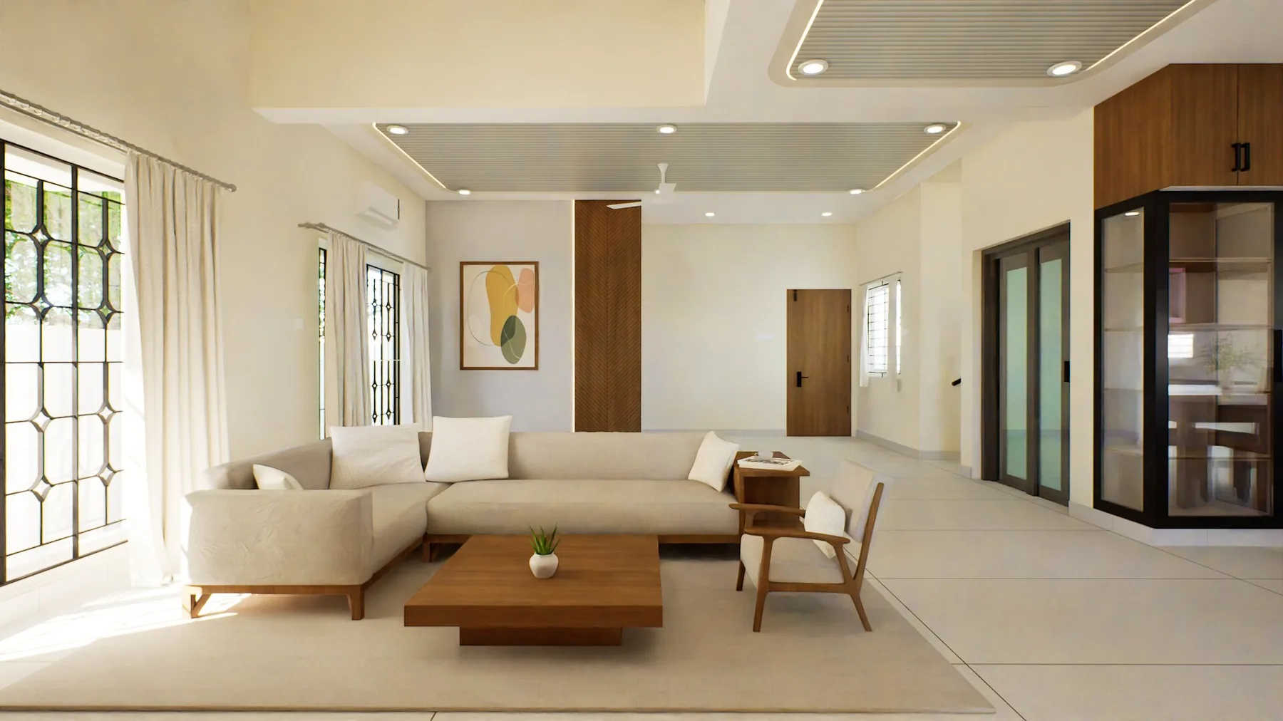AS Residence — open-plan living room, Chrompet, Chennai