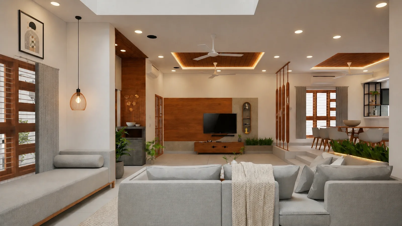 GJ Residence — living room, Maraimalainagar, Chennai