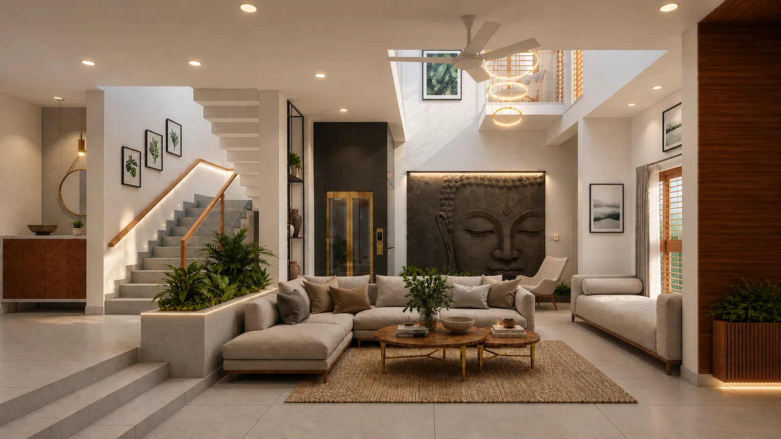 GJ Residence — living room, Maraimalainagar, Chennai