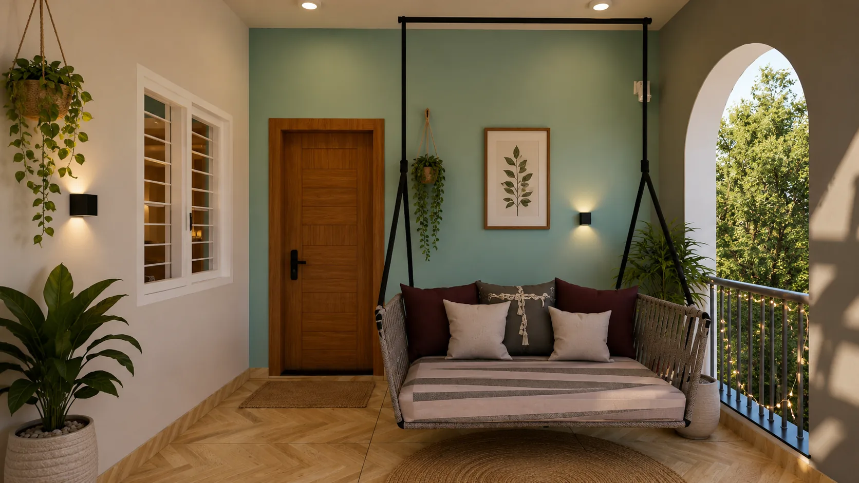 GR Residence — balcony swing seat, Mahalakshmi Nagar, Chennai