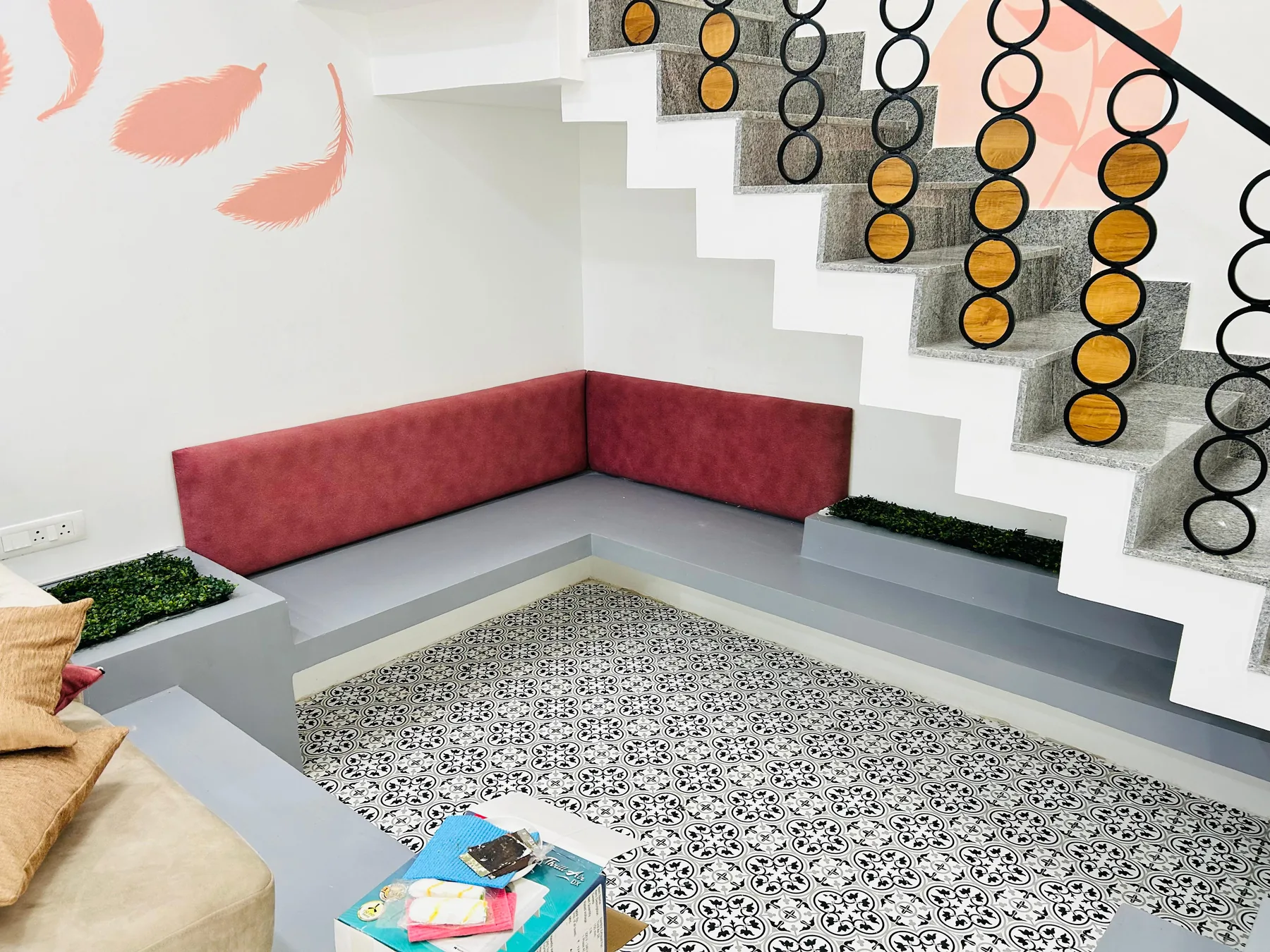 BDX Nila — under-stair seating nook, Guduvanchery, Chennai