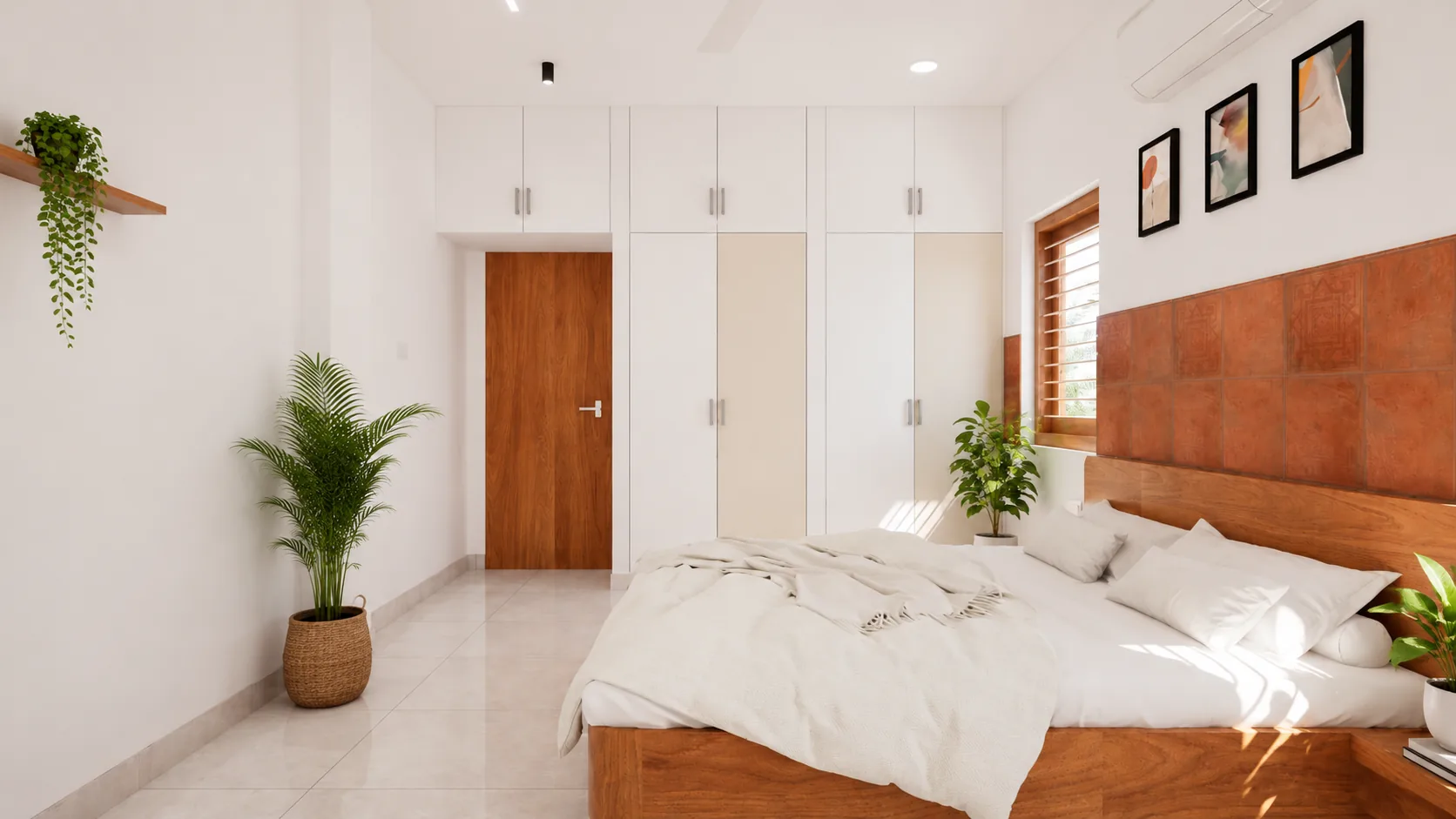 NT Residence — bedroom with built-in wardrobe, Villupuram, Chennai