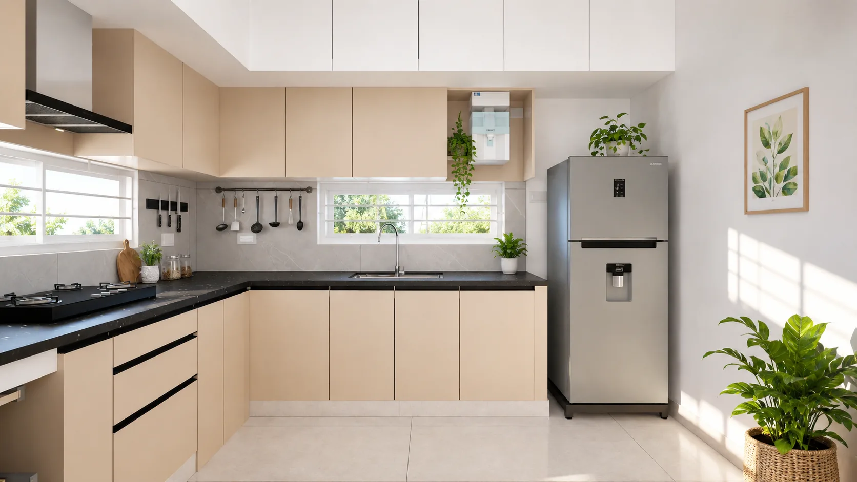 NT Residence — kitchen with refrigerator, Villupuram, Chennai
