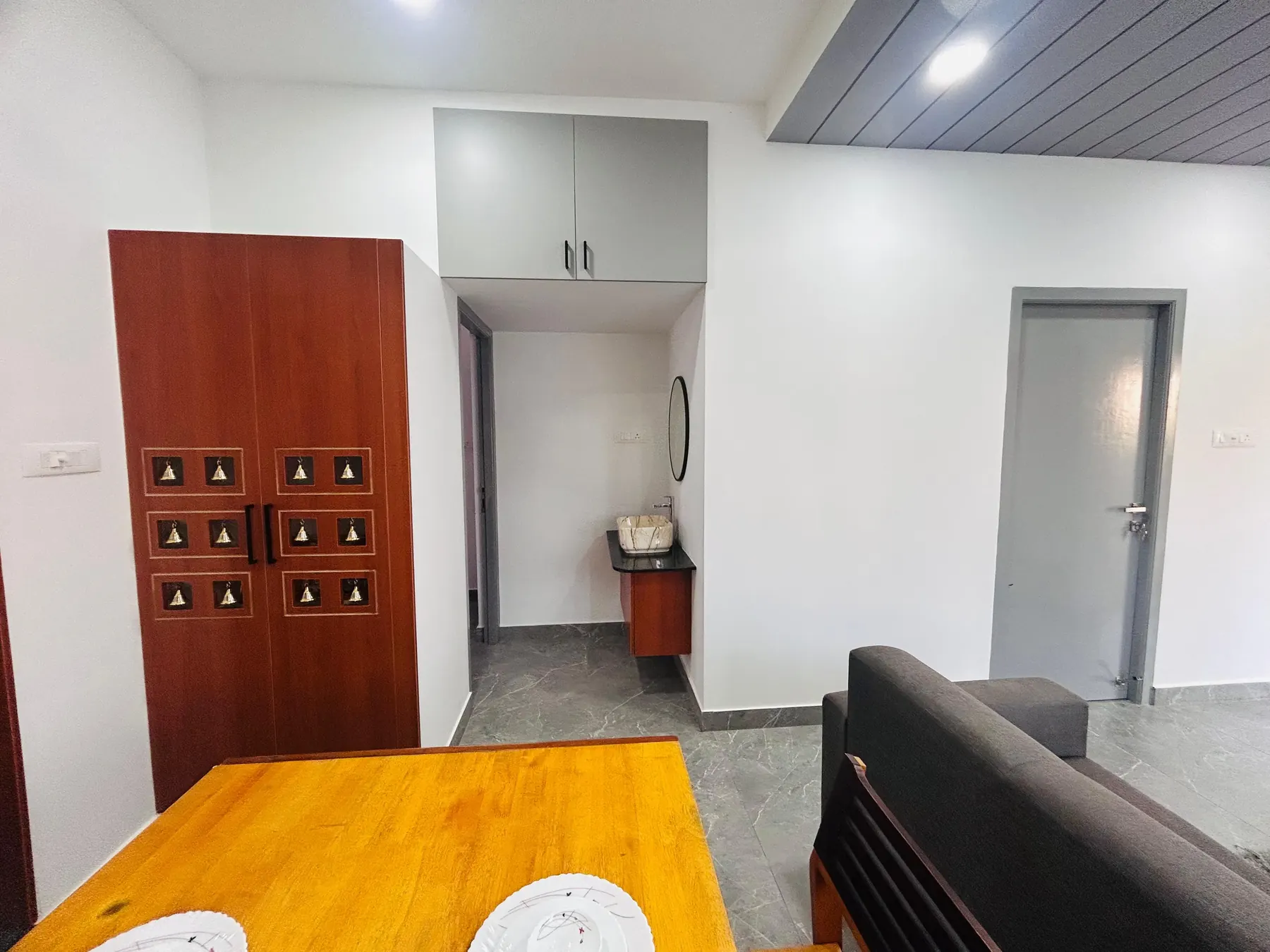 SK Residence — foyer and wash area, Kayarambedu, Chennai