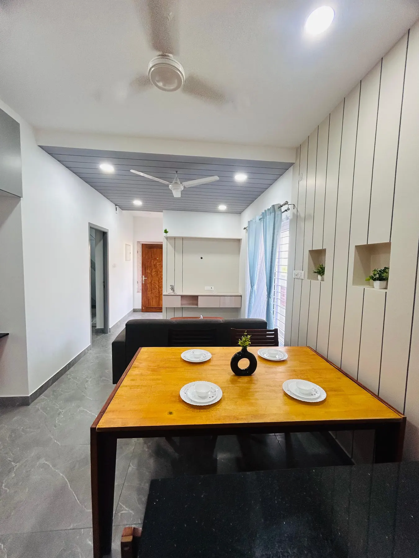 SK Residence — living and dining area, Kayarambedu, Chennai